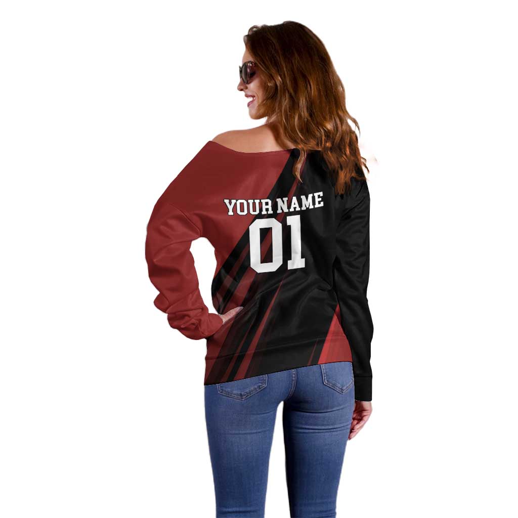 Personalized Metal Bat Off Shoulder Sweater One Punch Man Baseball Crossover Design
