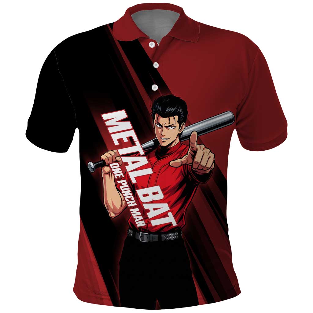 Personalized Metal Bat Polo Shirt One Punch Man Baseball Crossover Design