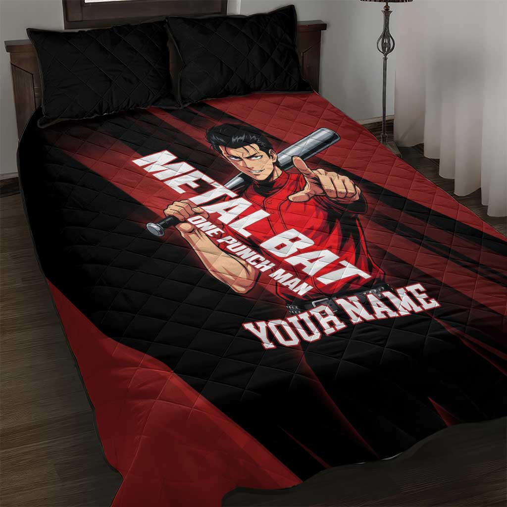 Personalized Metal Bat Quilt Bed Set One Punch Man Baseball Crossover Design
