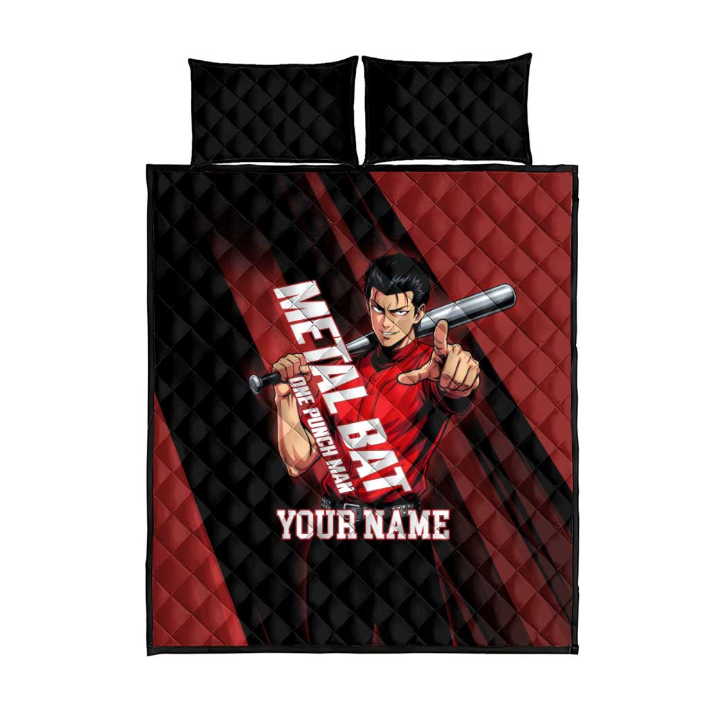 Personalized Metal Bat Quilt Bed Set One Punch Man Baseball Crossover Design