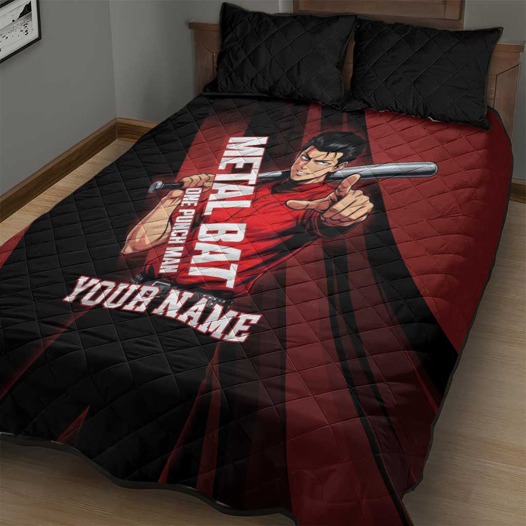 Personalized Metal Bat Quilt Bed Set One Punch Man Baseball Crossover Design