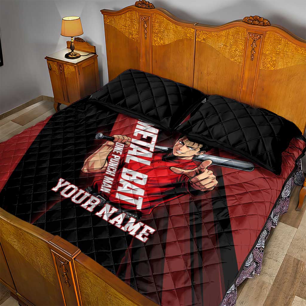 Personalized Metal Bat Quilt Bed Set One Punch Man Baseball Crossover Design