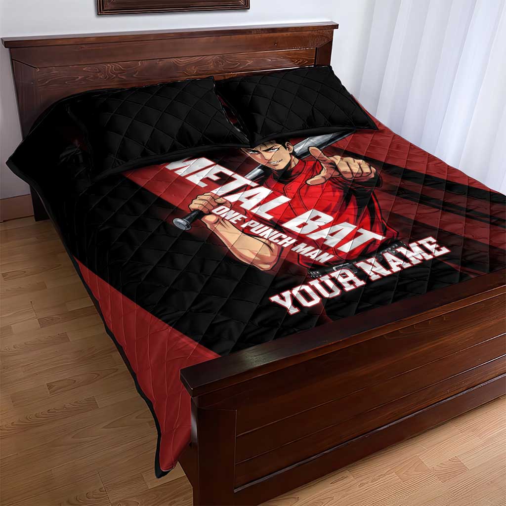 Personalized Metal Bat Quilt Bed Set One Punch Man Baseball Crossover Design