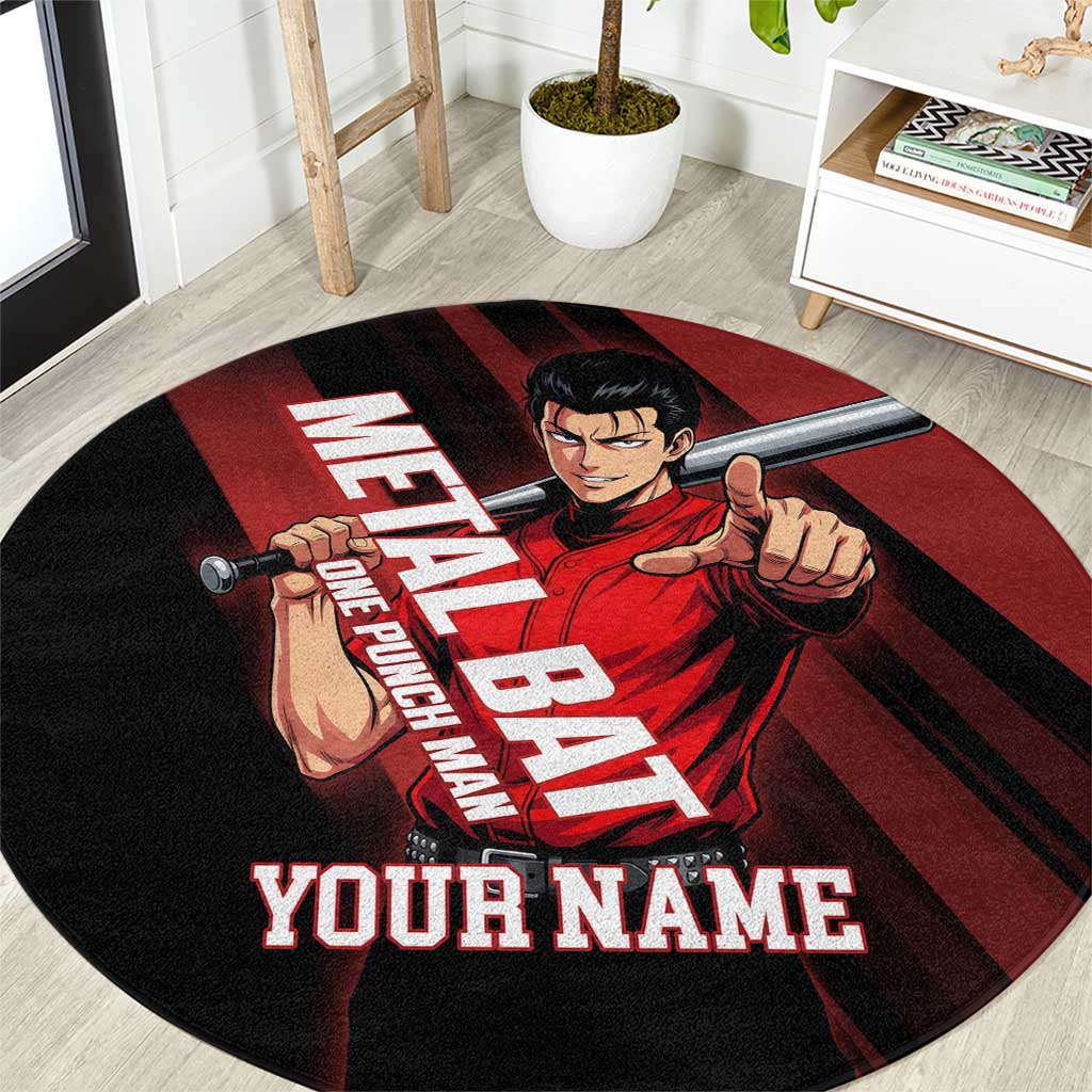 Personalized Metal Bat Round Carpet One Punch Man Baseball Crossover Design