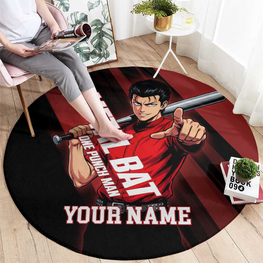 Personalized Metal Bat Round Carpet One Punch Man Baseball Crossover Design