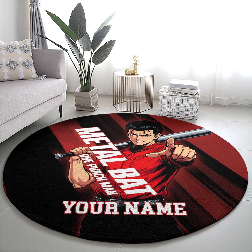 Personalized Metal Bat Round Carpet One Punch Man Baseball Crossover Design