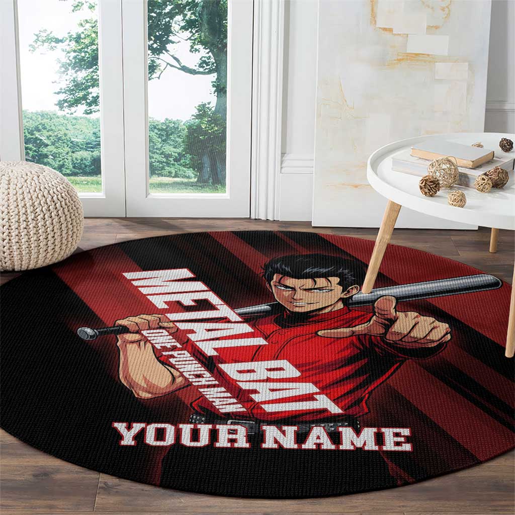 Personalized Metal Bat Round Carpet One Punch Man Baseball Crossover Design