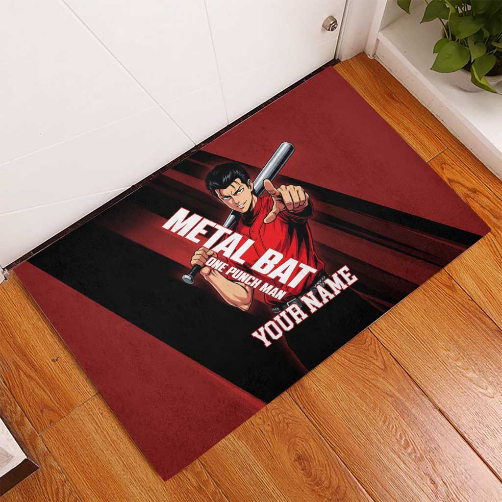 Personalized Metal Bat Rubber Doormat One Punch Man Baseball Crossover Design