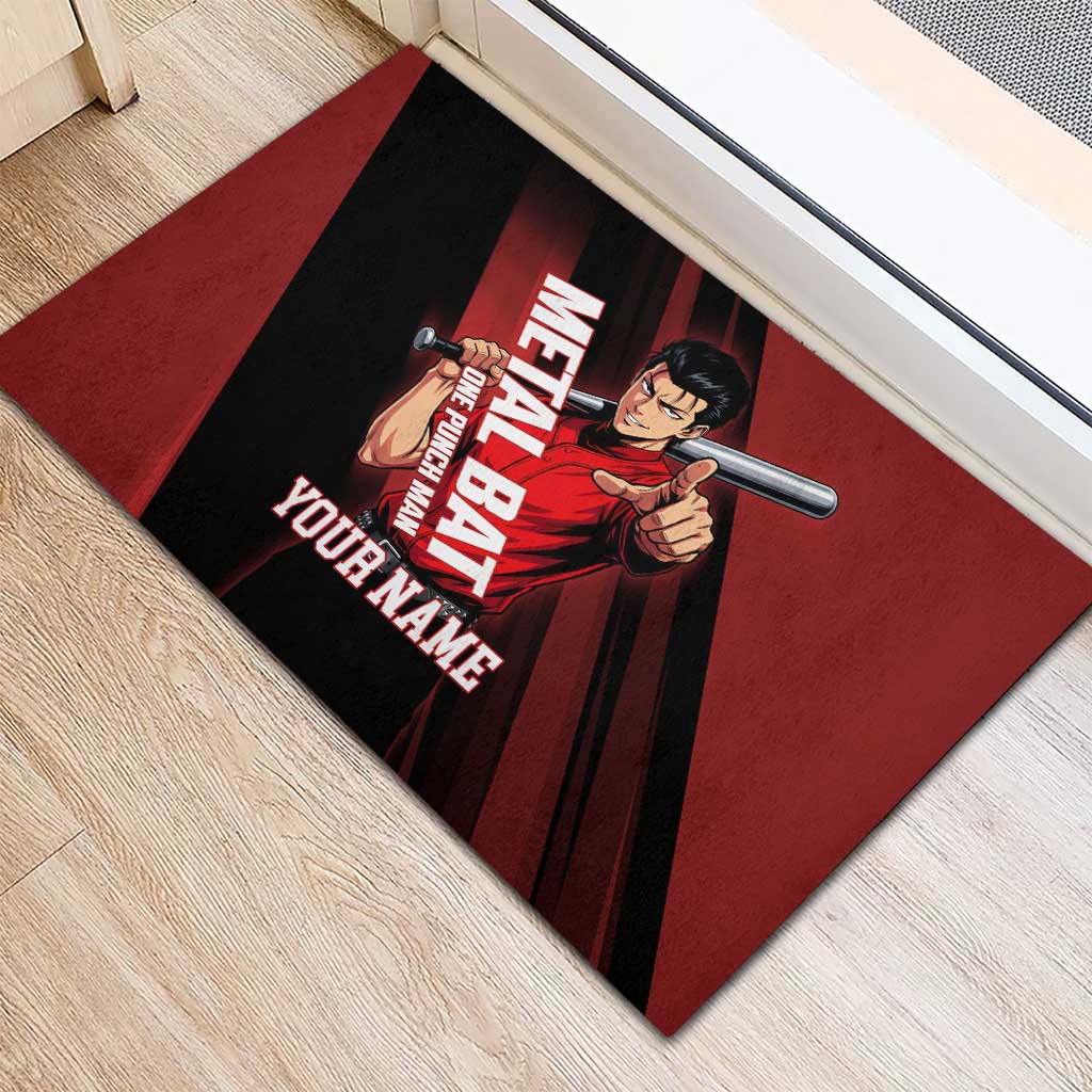 Personalized Metal Bat Rubber Doormat One Punch Man Baseball Crossover Design