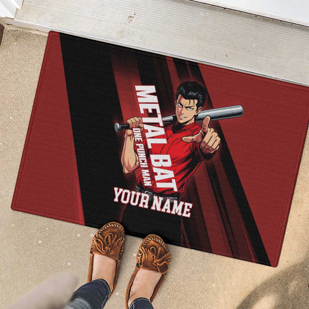 Personalized Metal Bat Rubber Doormat One Punch Man Baseball Crossover Design