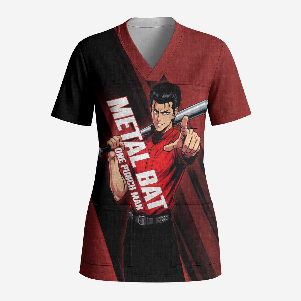 Personalized Metal Bat Scrub Top One Punch Man Baseball Crossover Design