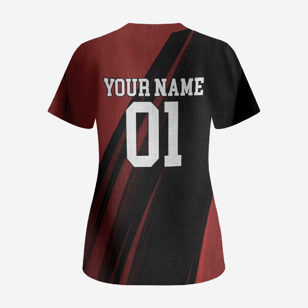 Personalized Metal Bat Scrub Top One Punch Man Baseball Crossover Design