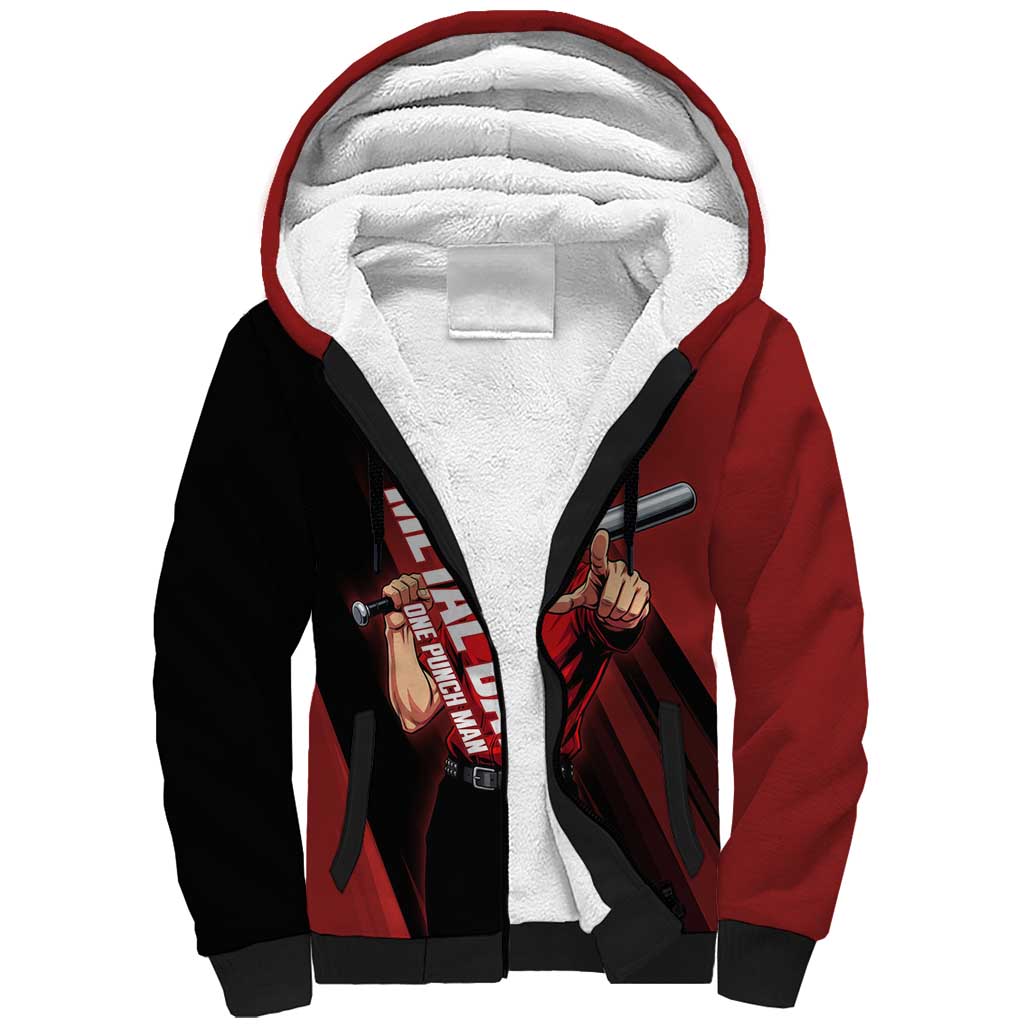 Personalized Metal Bat Sherpa Hoodie One Punch Man Baseball Crossover Design
