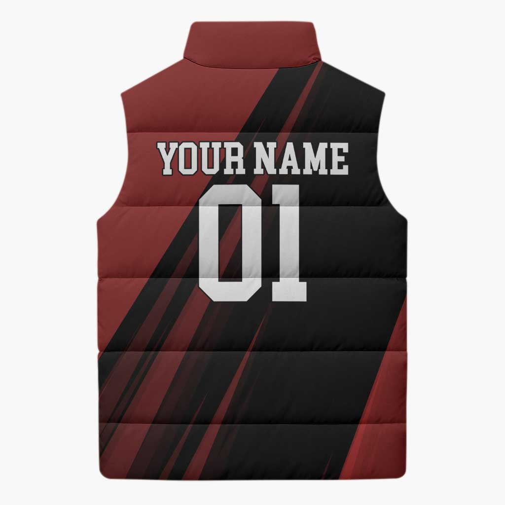 Personalized Metal Bat Sleeveless Puffer Jacket One Punch Man Baseball Crossover Design