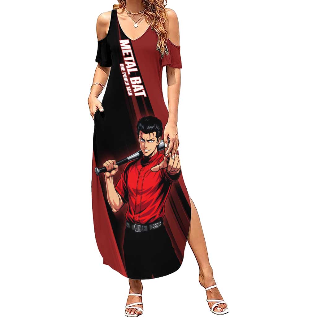 Personalized Metal Bat Summer Maxi Dress One Punch Man Baseball Crossover Design