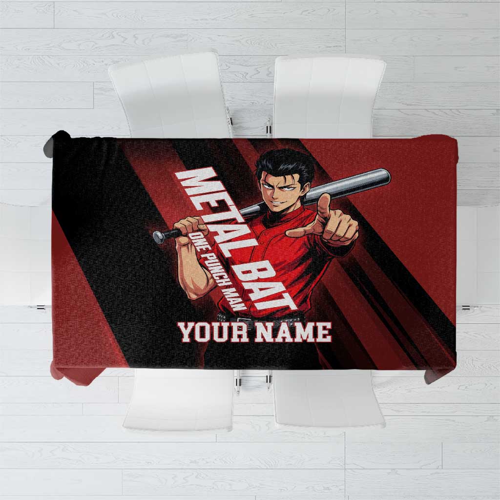 Personalized Metal Bat Tablecloth One Punch Man Baseball Crossover Design