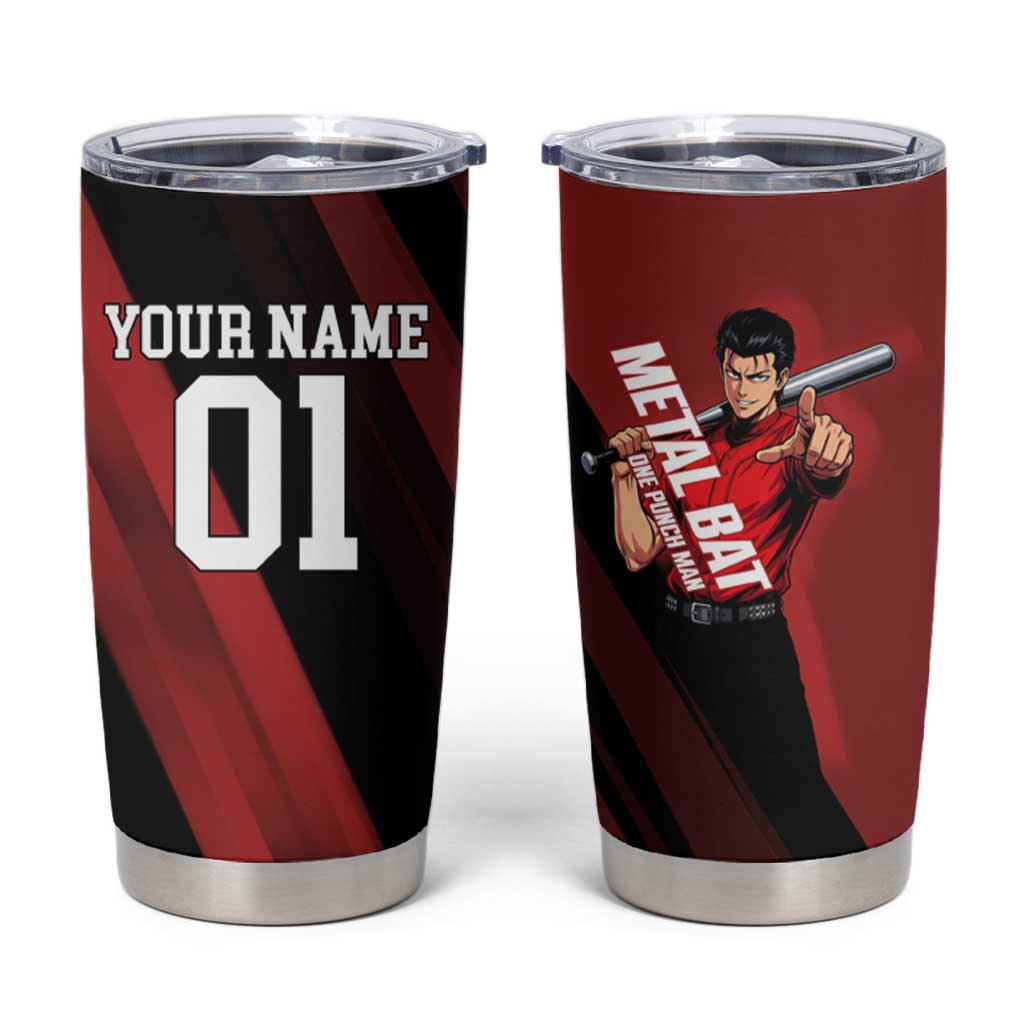 Personalized Metal Bat Tumbler Cup One Punch Man Baseball Crossover Design