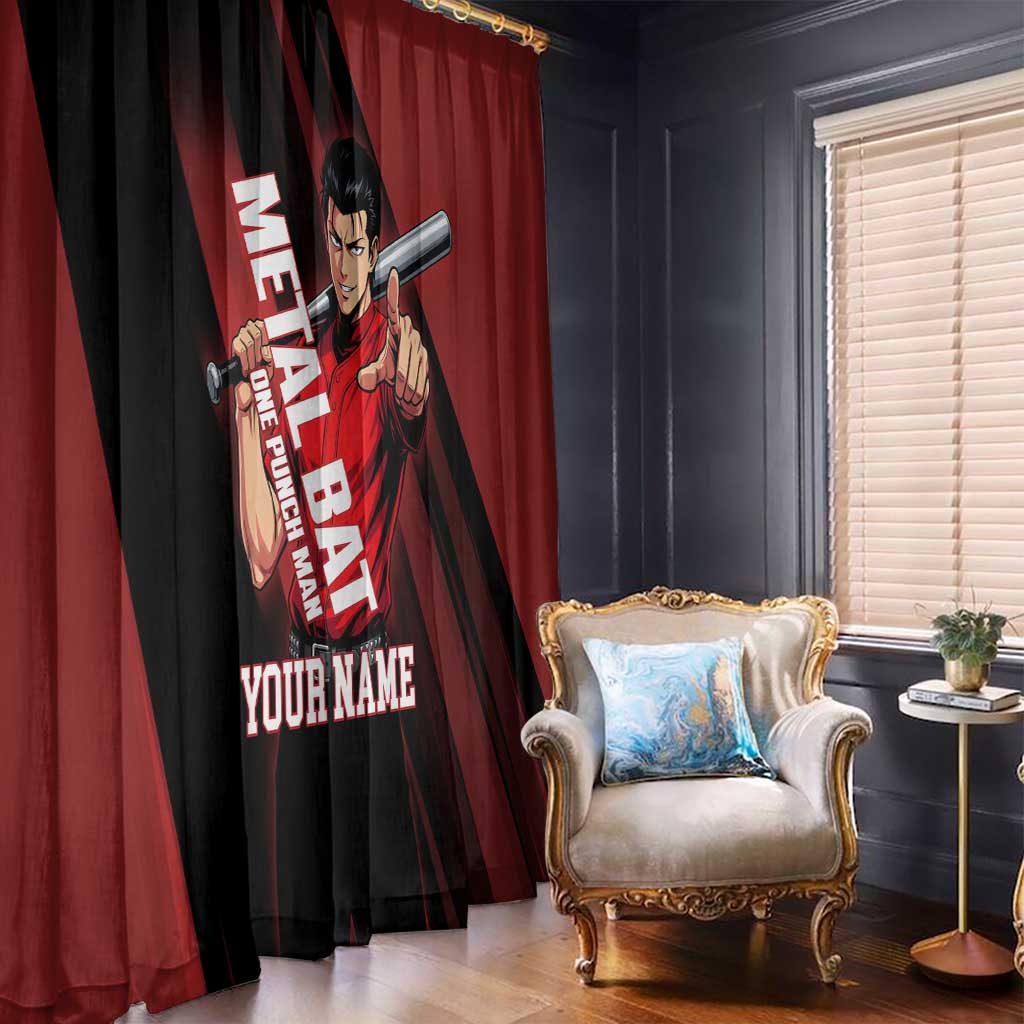Personalized Metal Bat Window Curtain One Punch Man Baseball Crossover Design