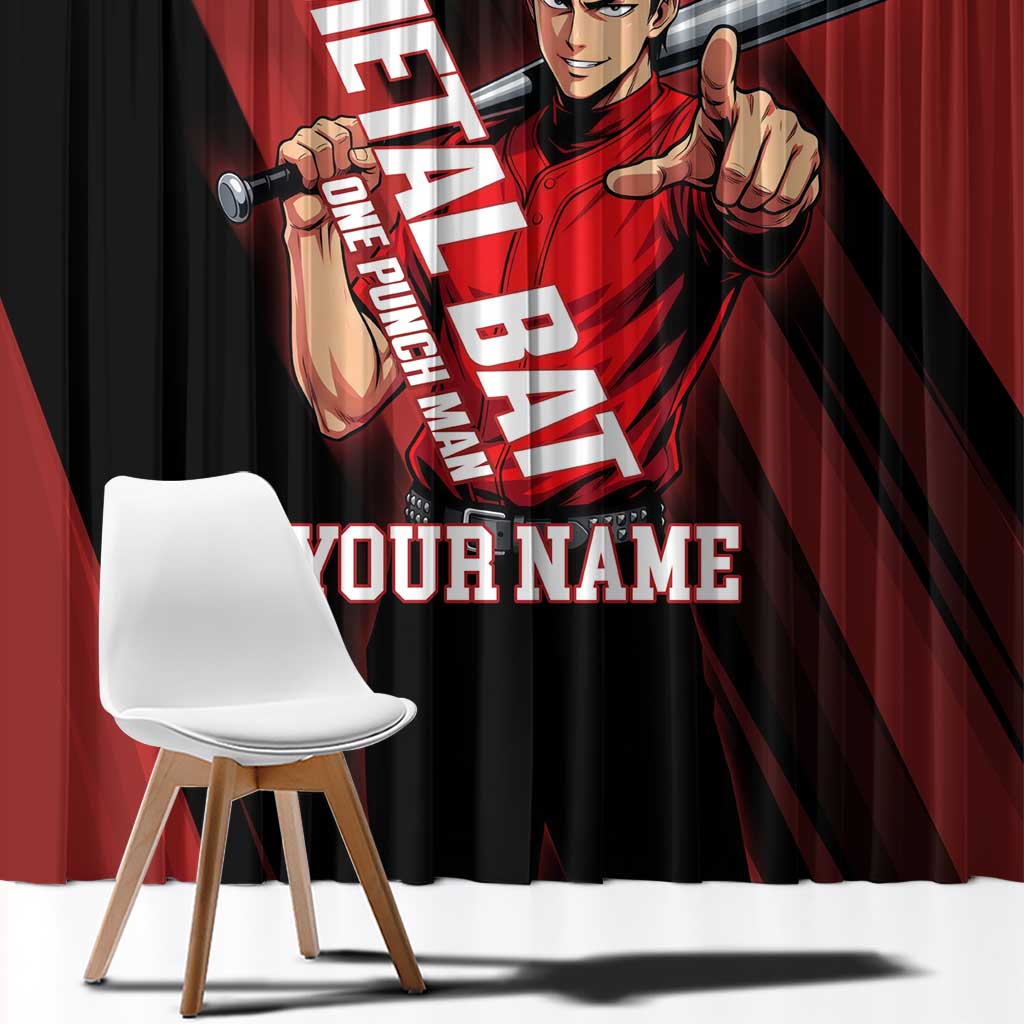 Personalized Metal Bat Window Curtain One Punch Man Baseball Crossover Design
