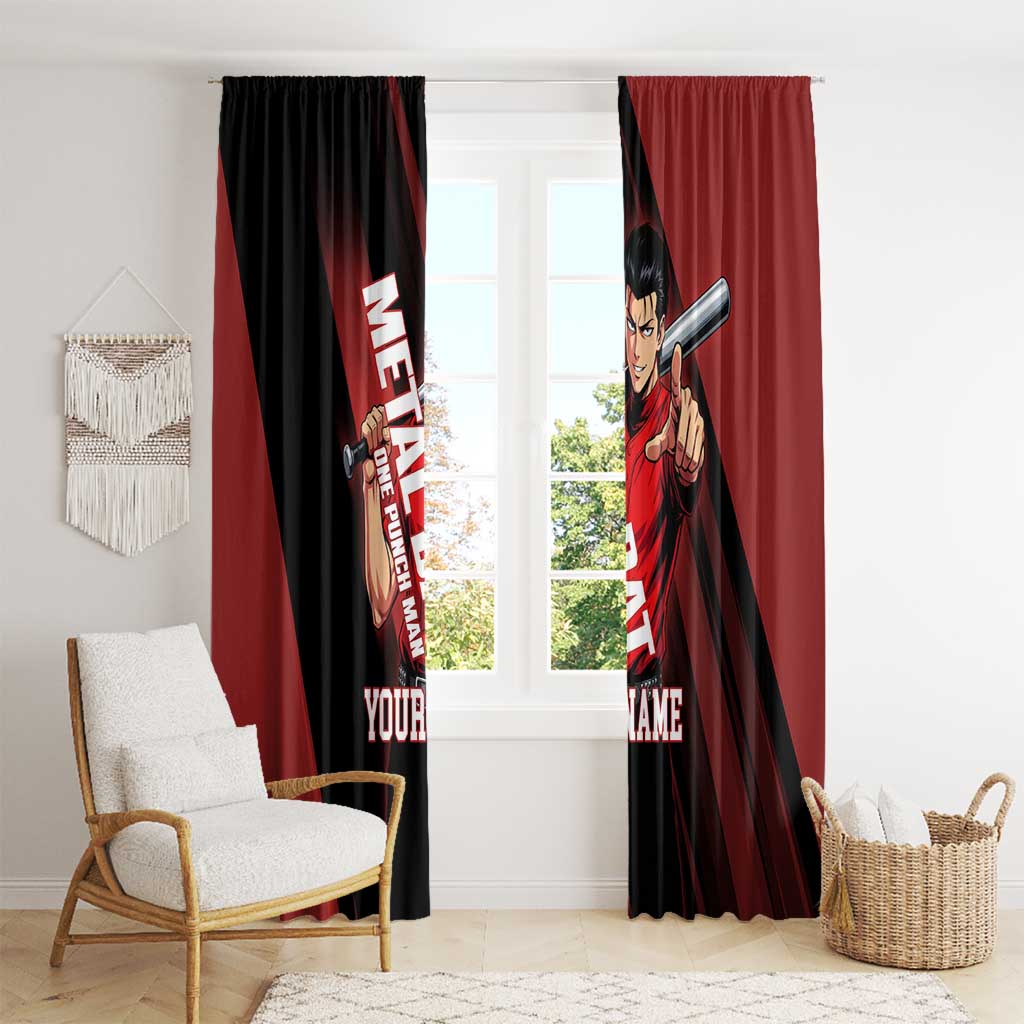 Personalized Metal Bat Window Curtain One Punch Man Baseball Crossover Design