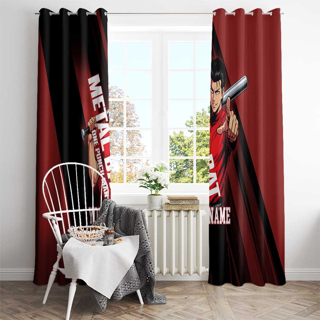 Personalized Metal Bat Window Curtain One Punch Man Baseball Crossover Design