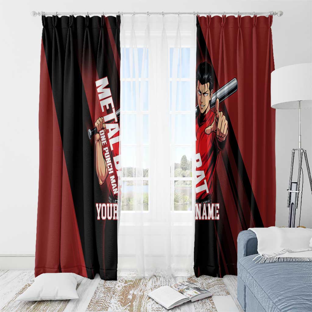 Personalized Metal Bat Window Curtain One Punch Man Baseball Crossover Design