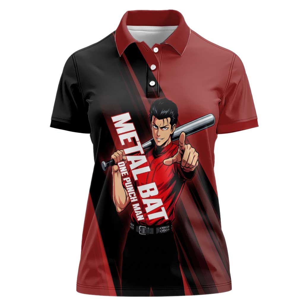 Personalized Metal Bat Women Polo Shirt One Punch Man Baseball Crossover Design