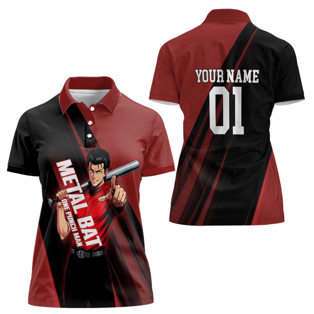 Personalized Metal Bat Women Polo Shirt One Punch Man Baseball Crossover Design