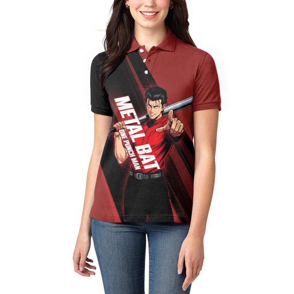 Personalized Metal Bat Women Polo Shirt One Punch Man Baseball Crossover Design
