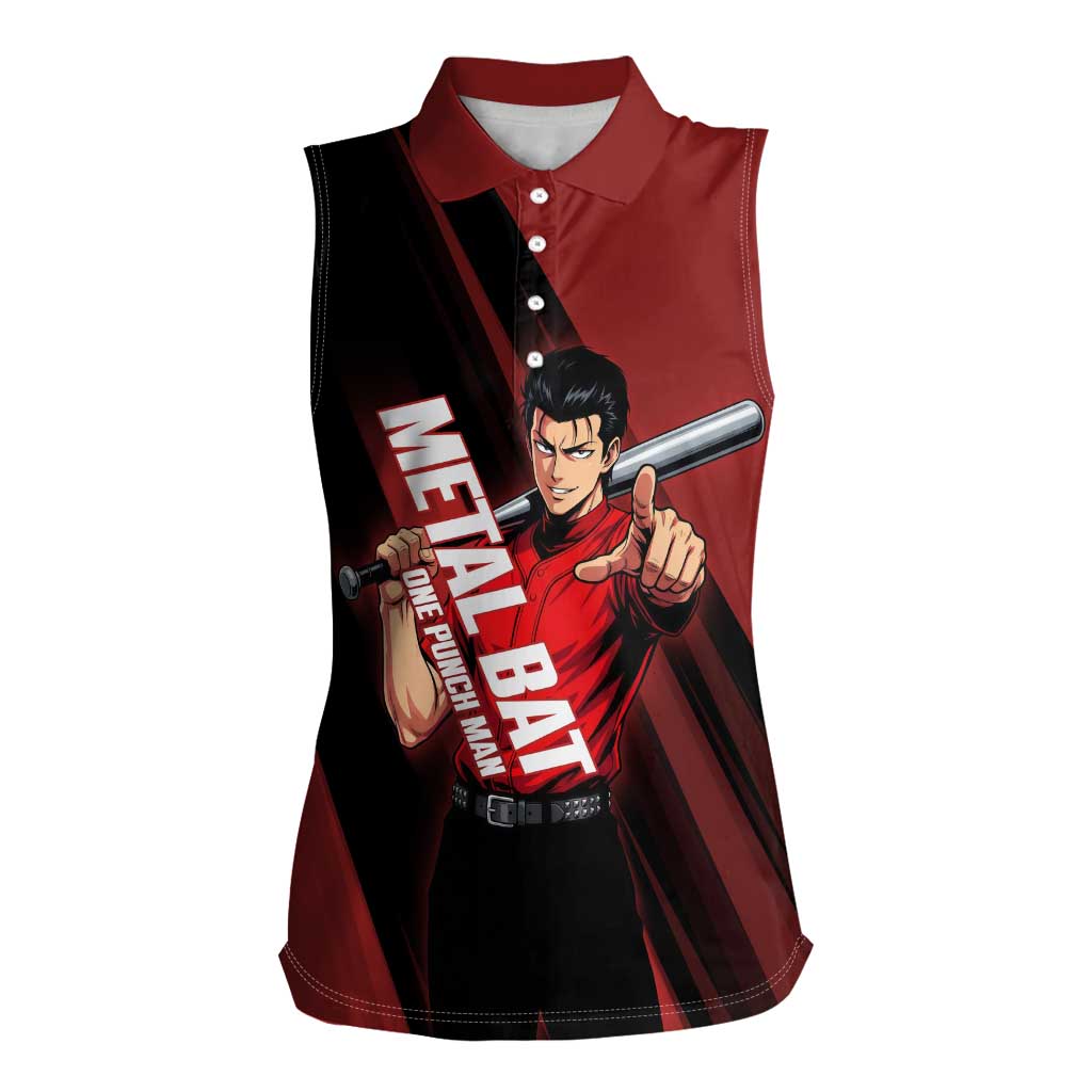 Personalized Metal Bat Women Sleeveless Polo Shirt One Punch Man Baseball Crossover Design