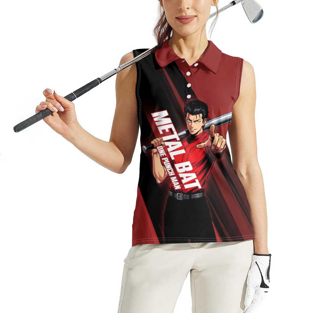 Personalized Metal Bat Women Sleeveless Polo Shirt One Punch Man Baseball Crossover Design