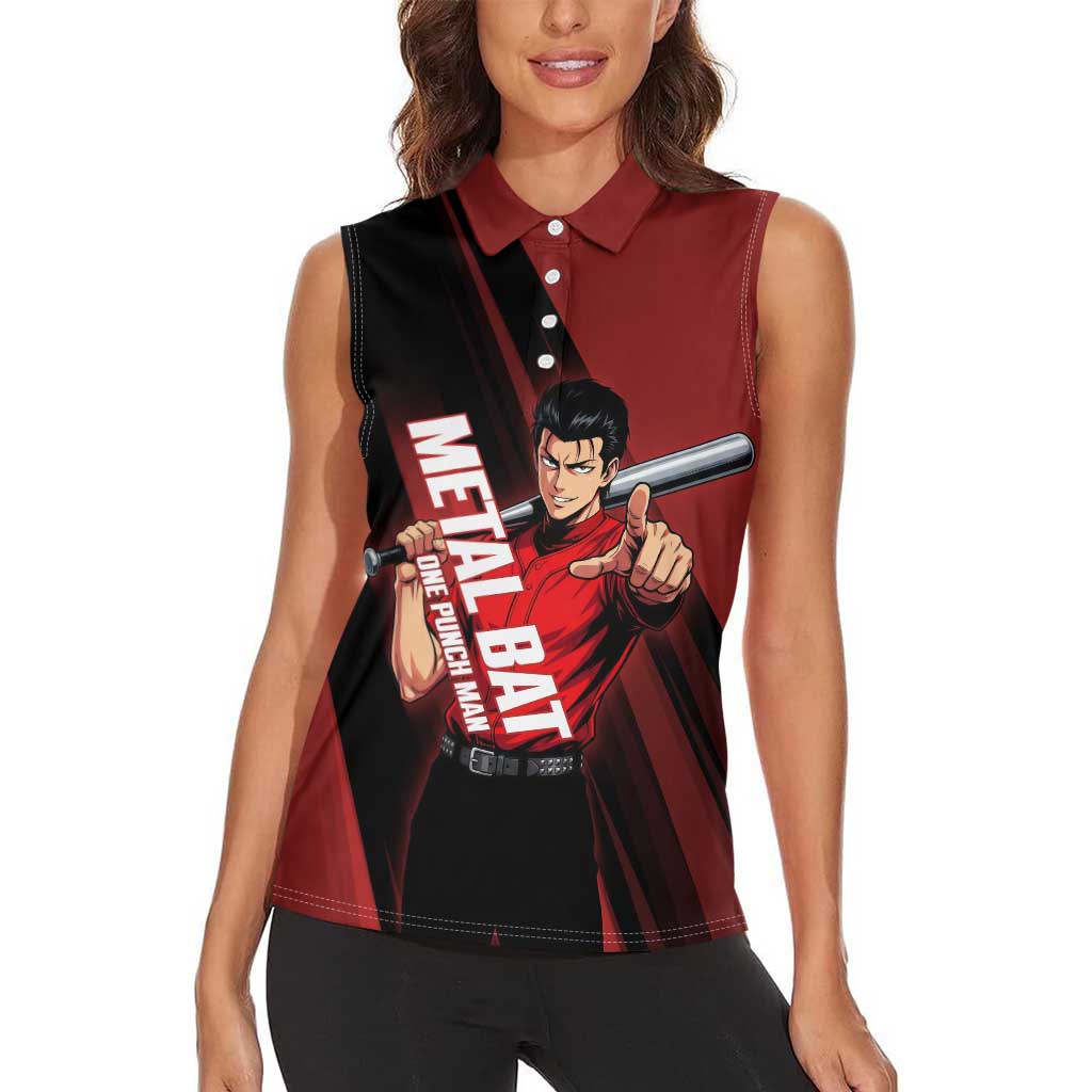 Personalized Metal Bat Women Sleeveless Polo Shirt One Punch Man Baseball Crossover Design