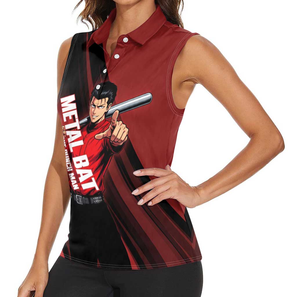 Personalized Metal Bat Women Sleeveless Polo Shirt One Punch Man Baseball Crossover Design