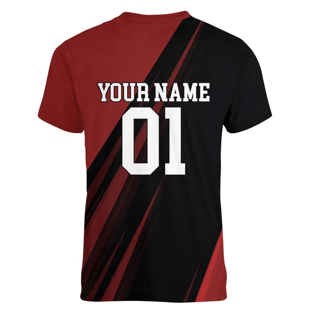 Personalized Metal Bat Women V-Neck T-Shirt One Punch Man Baseball Crossover Design