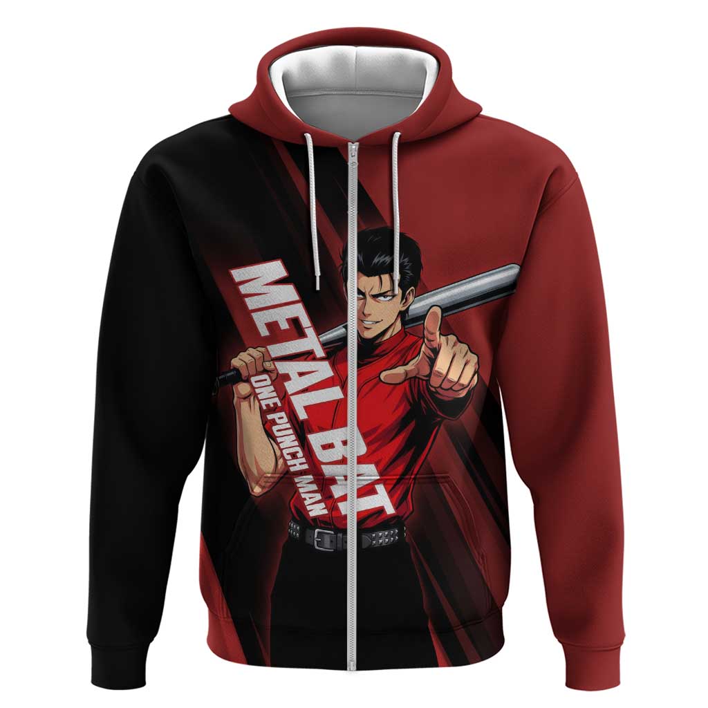 Personalized Metal Bat Zip Hoodie One Punch Man Baseball Crossover Design