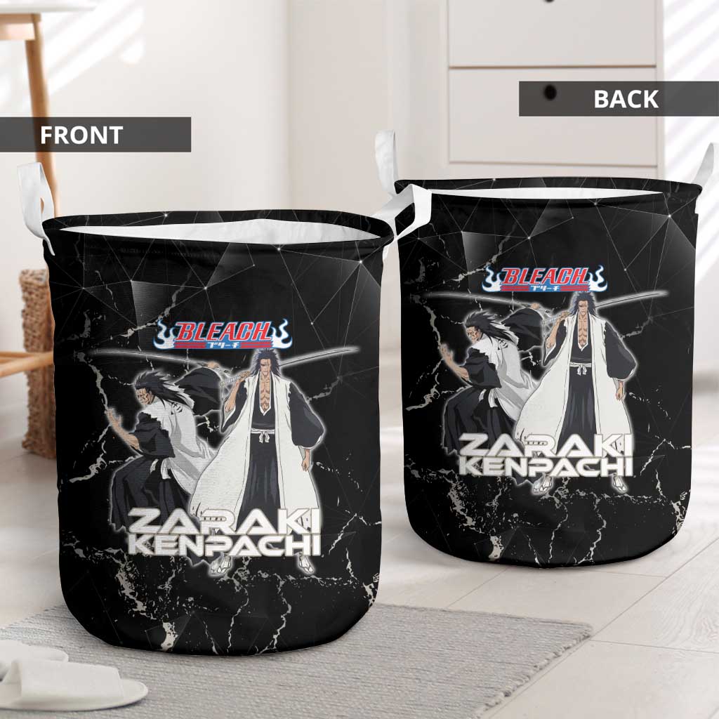 Zaraki Kenpachi Bleach Laundry Basket Dark Marble Anime Shatter Style