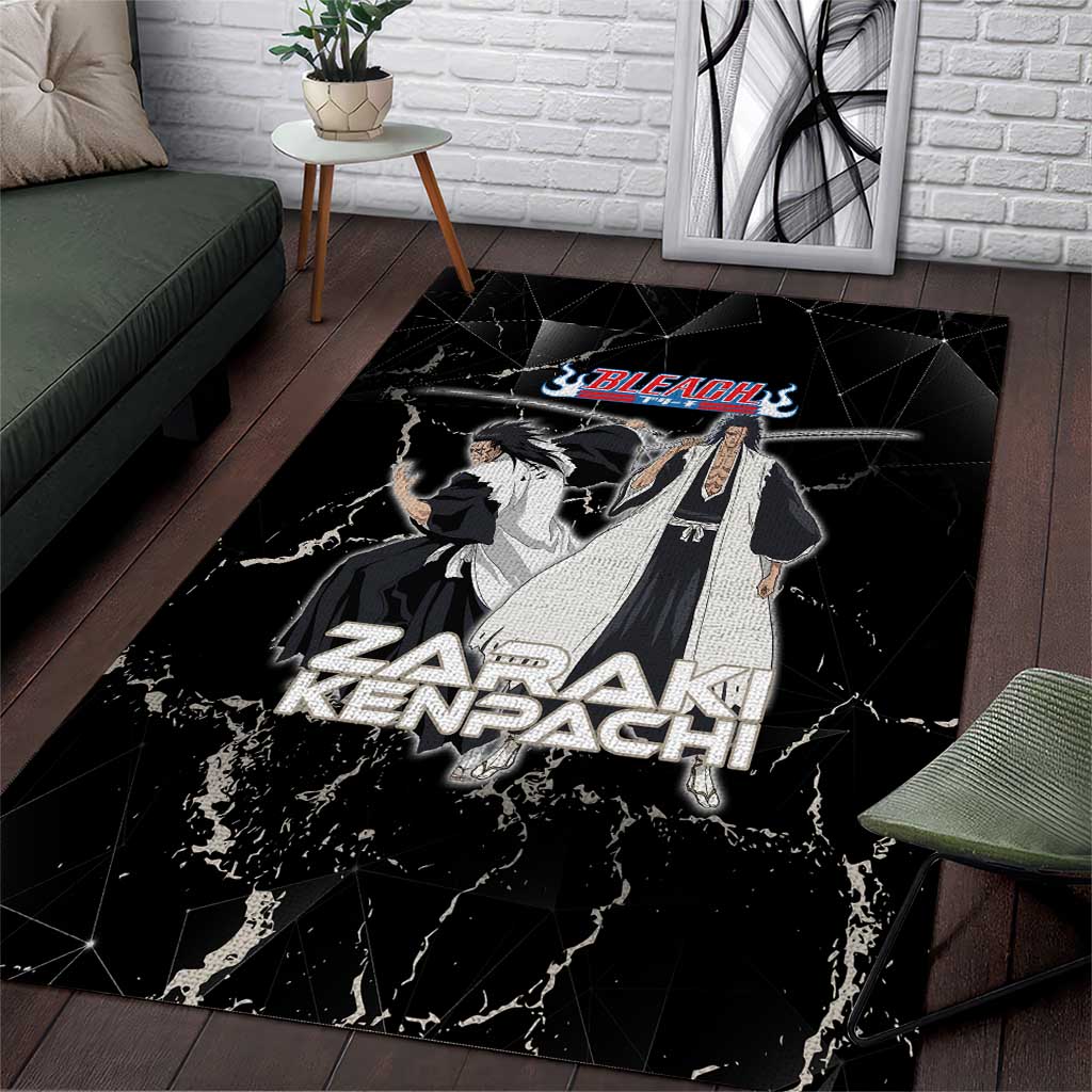 Zaraki Kenpachi Bleach Area Rug Dark Marble Anime Shatter Style