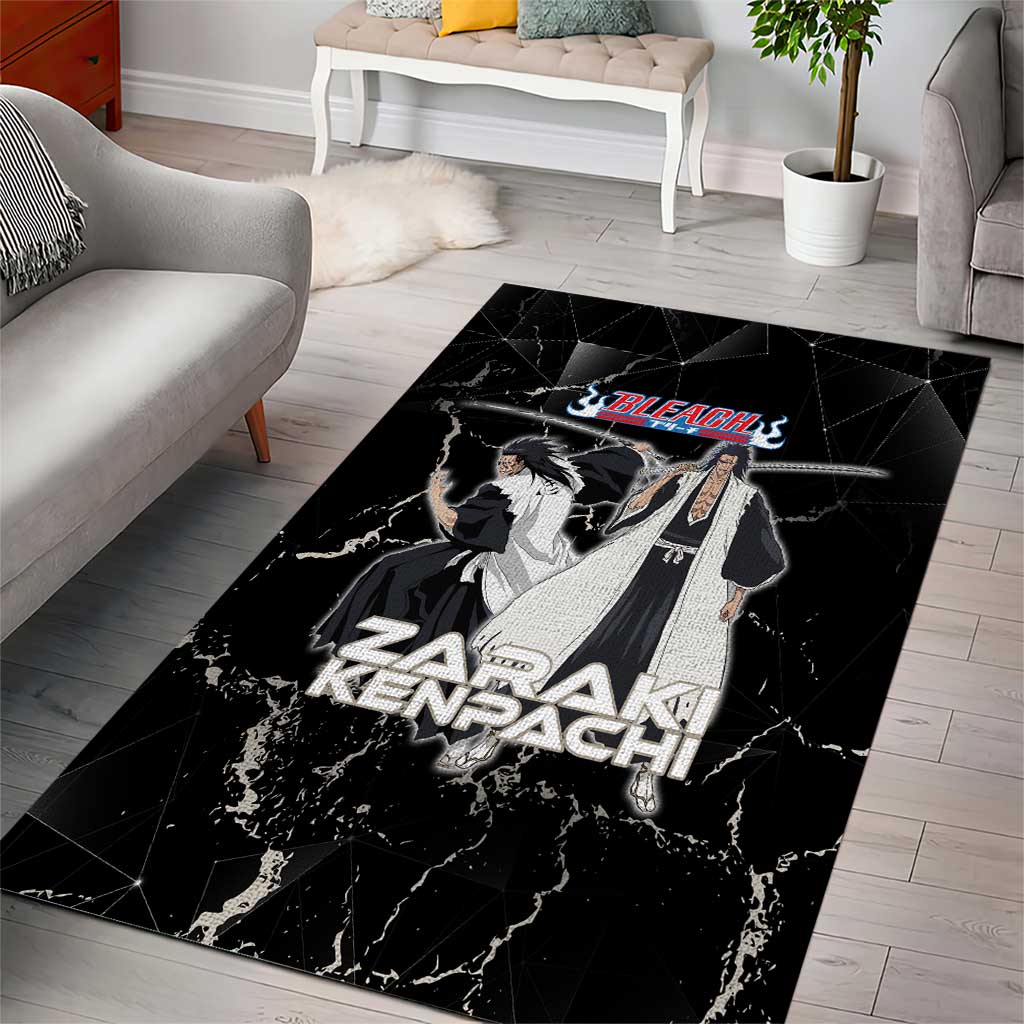 Zaraki Kenpachi Bleach Area Rug Dark Marble Anime Shatter Style