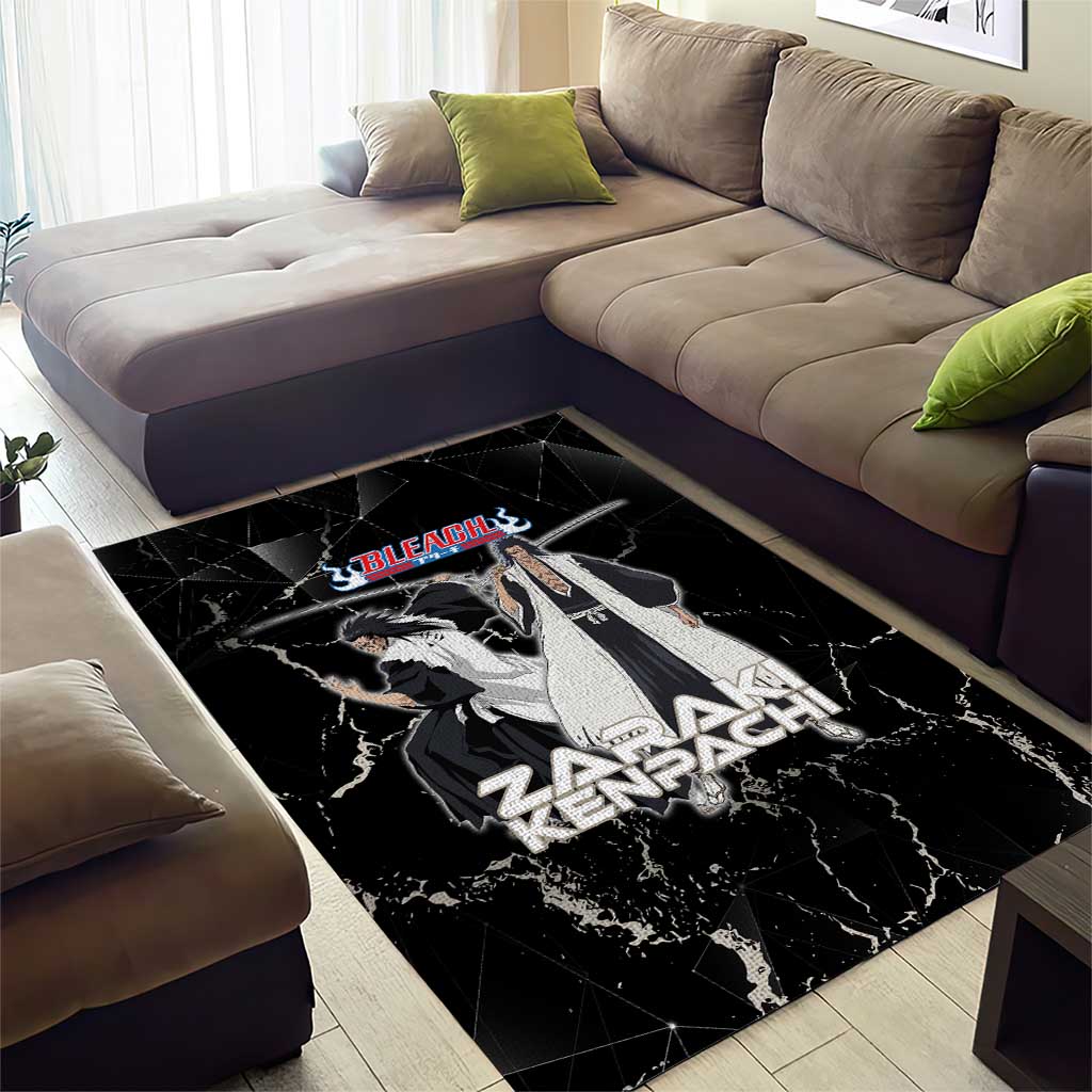 Zaraki Kenpachi Bleach Area Rug Dark Marble Anime Shatter Style