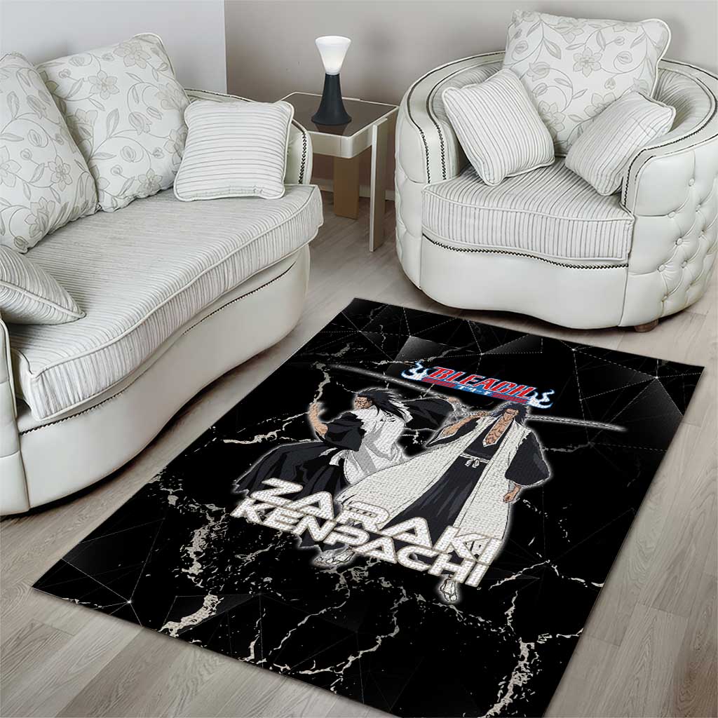 Zaraki Kenpachi Bleach Area Rug Dark Marble Anime Shatter Style