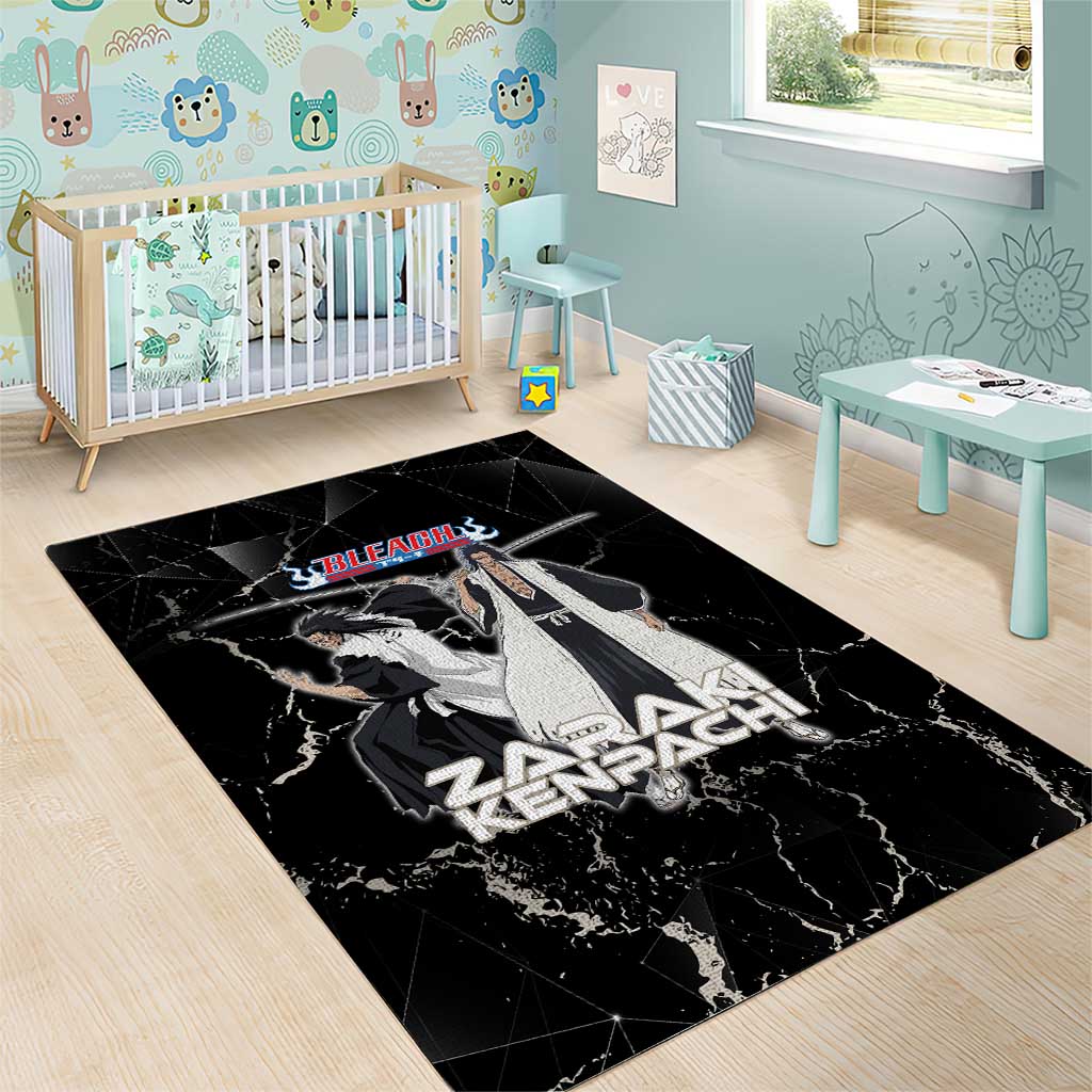 Zaraki Kenpachi Bleach Area Rug Dark Marble Anime Shatter Style