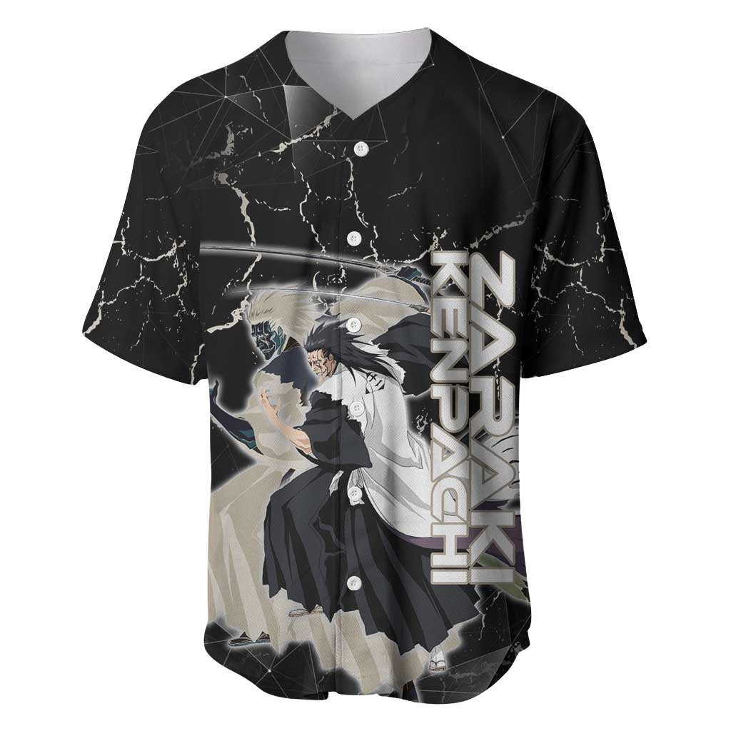 Zaraki Kenpachi Bleach Baseball Jersey Dark Marble Anime Shatter Style