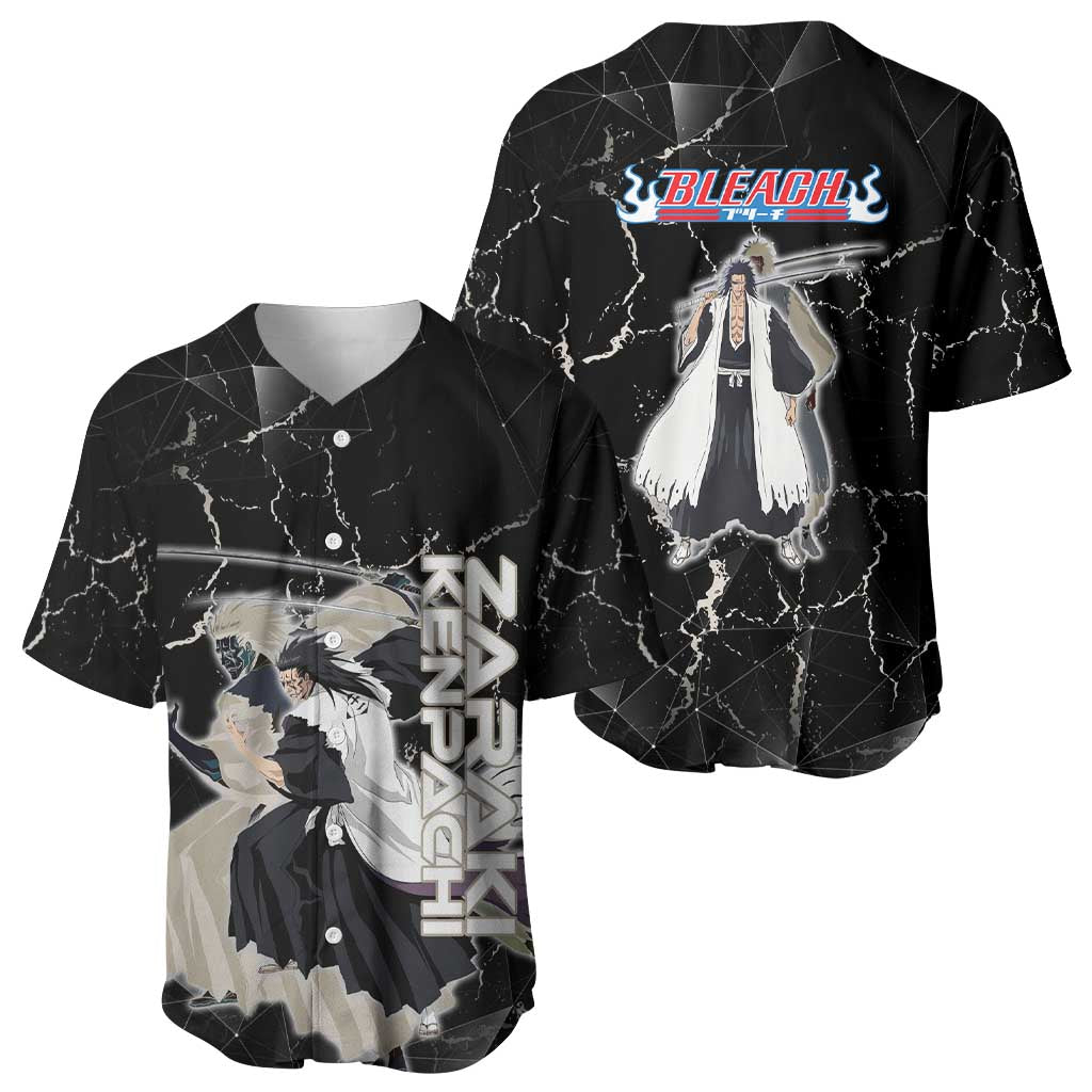 Zaraki Kenpachi Bleach Baseball Jersey Dark Marble Anime Shatter Style