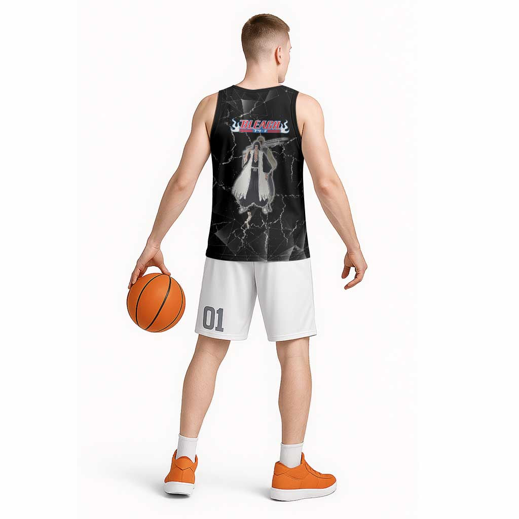 Zaraki Kenpachi Bleach Basketball Jersey Dark Marble Anime Shatter Style
