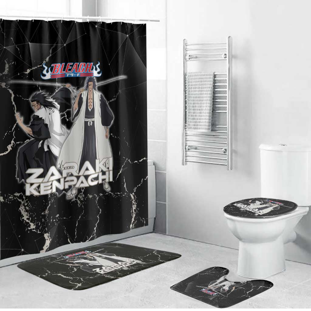 Zaraki Kenpachi Bleach Bathroom Set Dark Marble Anime Shatter Style