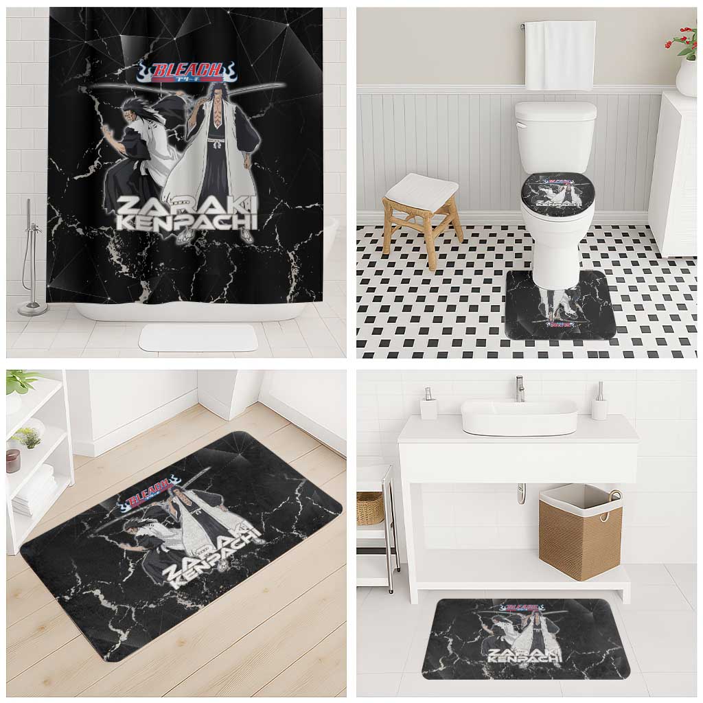 Zaraki Kenpachi Bleach Bathroom Set Dark Marble Anime Shatter Style