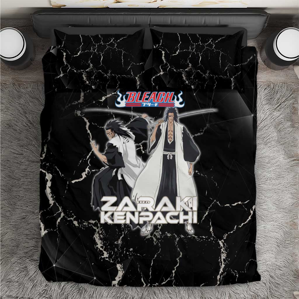 Zaraki Kenpachi Bleach Bedding Set Dark Marble Anime Shatter Style