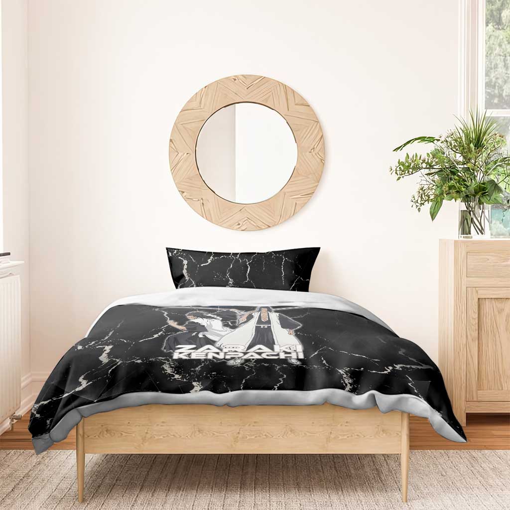 Zaraki Kenpachi Bleach Bedding Set Dark Marble Anime Shatter Style