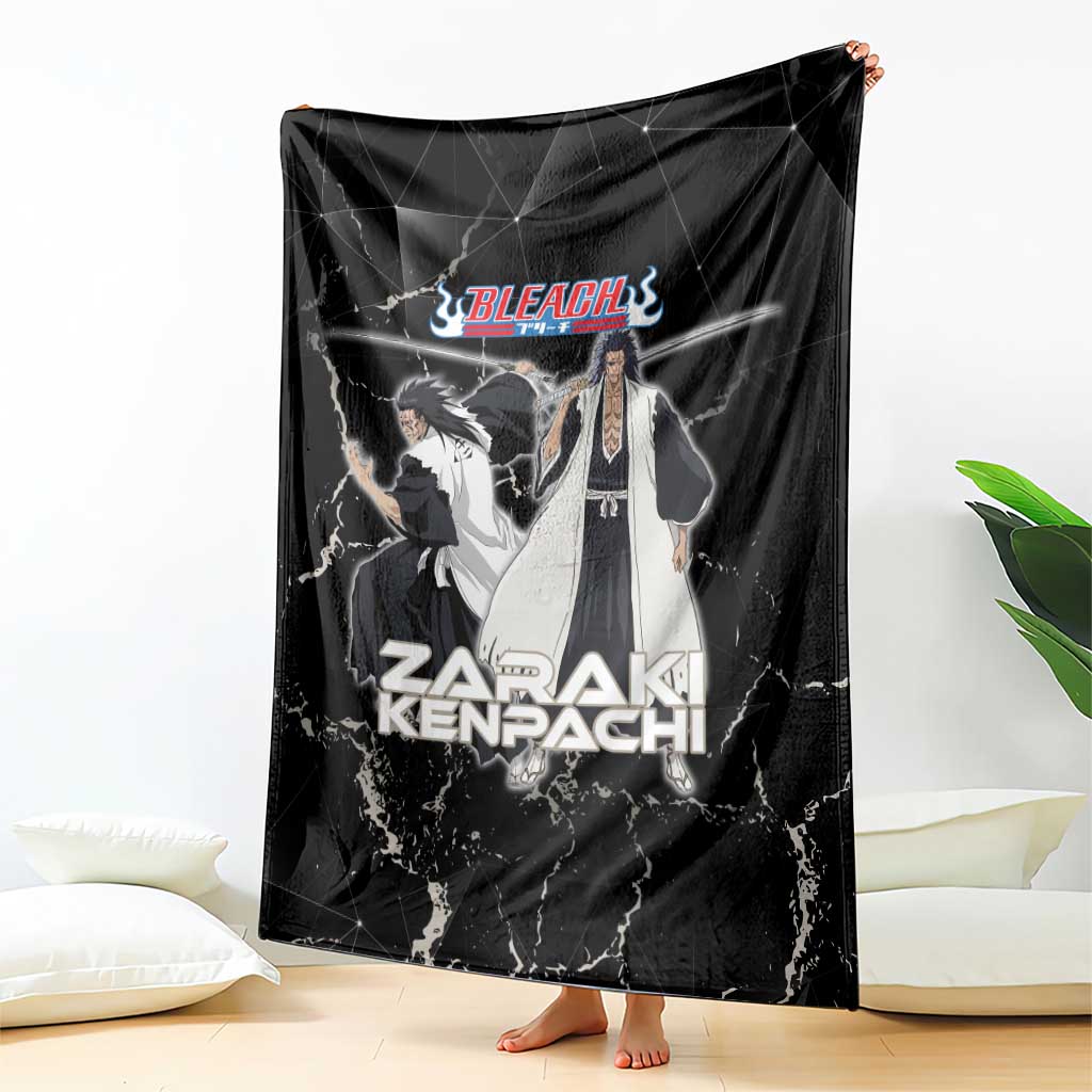 Zaraki Kenpachi Bleach Blanket Dark Marble Anime Shatter Style