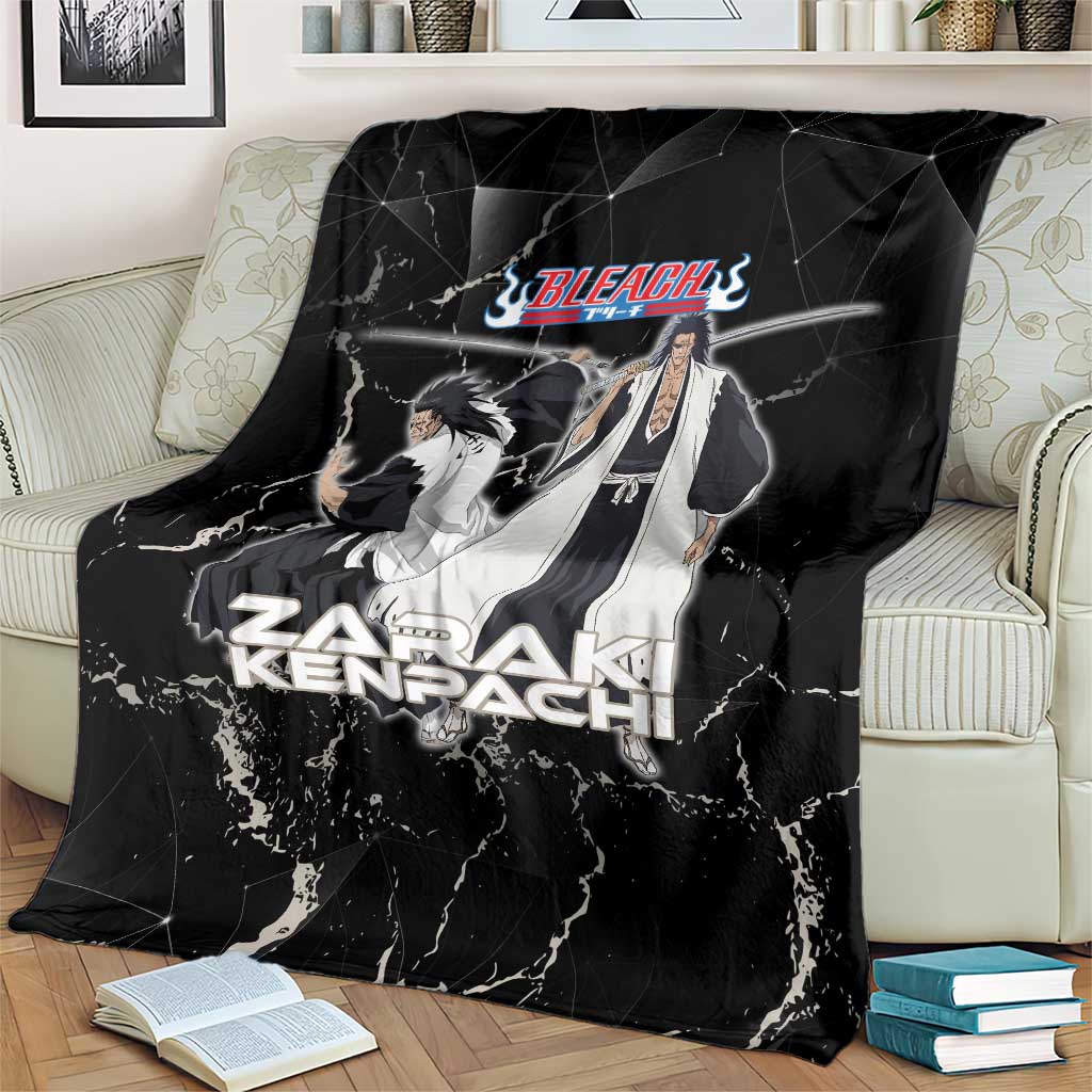 Zaraki Kenpachi Bleach Blanket Dark Marble Anime Shatter Style